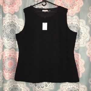 NWT 2X Calvin Klein black textured top